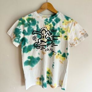 Keith Haring tie-dye skateboarder t-shirt